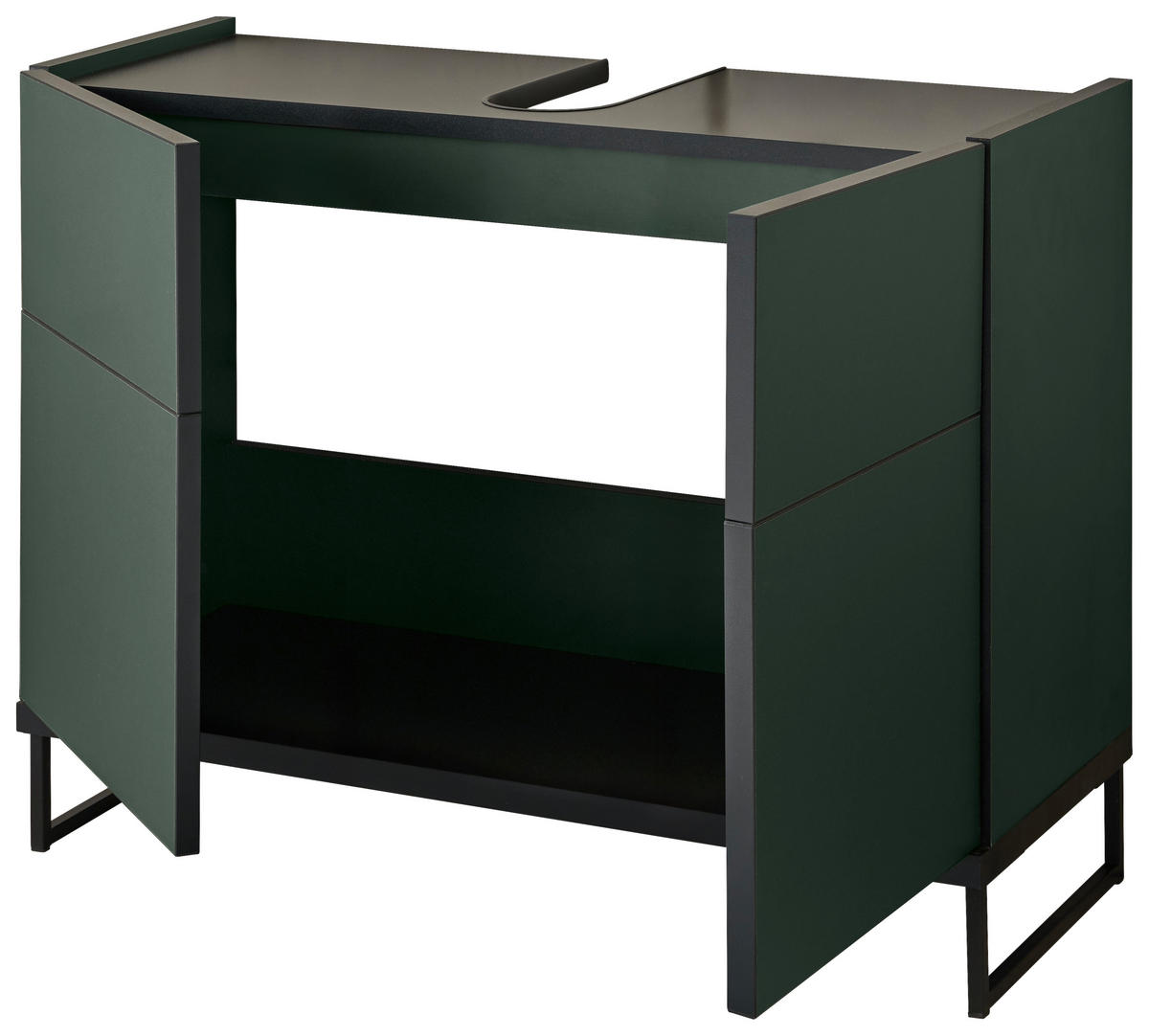 WASCHBECKENUNTERSCHRANK 80/59,4/31 cm  - Schwarz/Grün, Basics, Holzwerkstoff/Metall (80/59,4/31cm) - MID.YOU