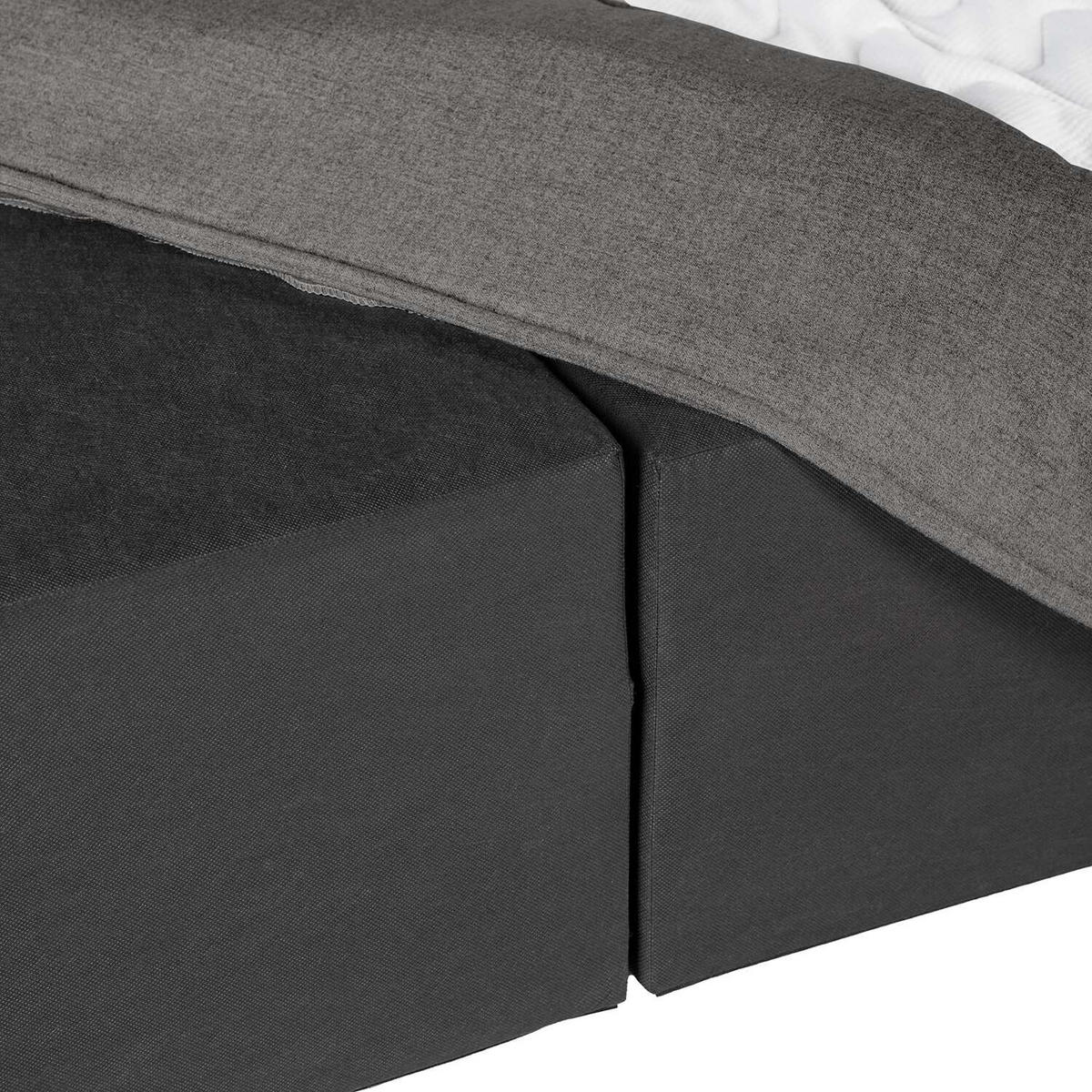 BOXSPRINGBETT 200/200 cm  in Anthrazit  - Anthrazit/Schwarz, Design, Textil (200/200cm) - home24