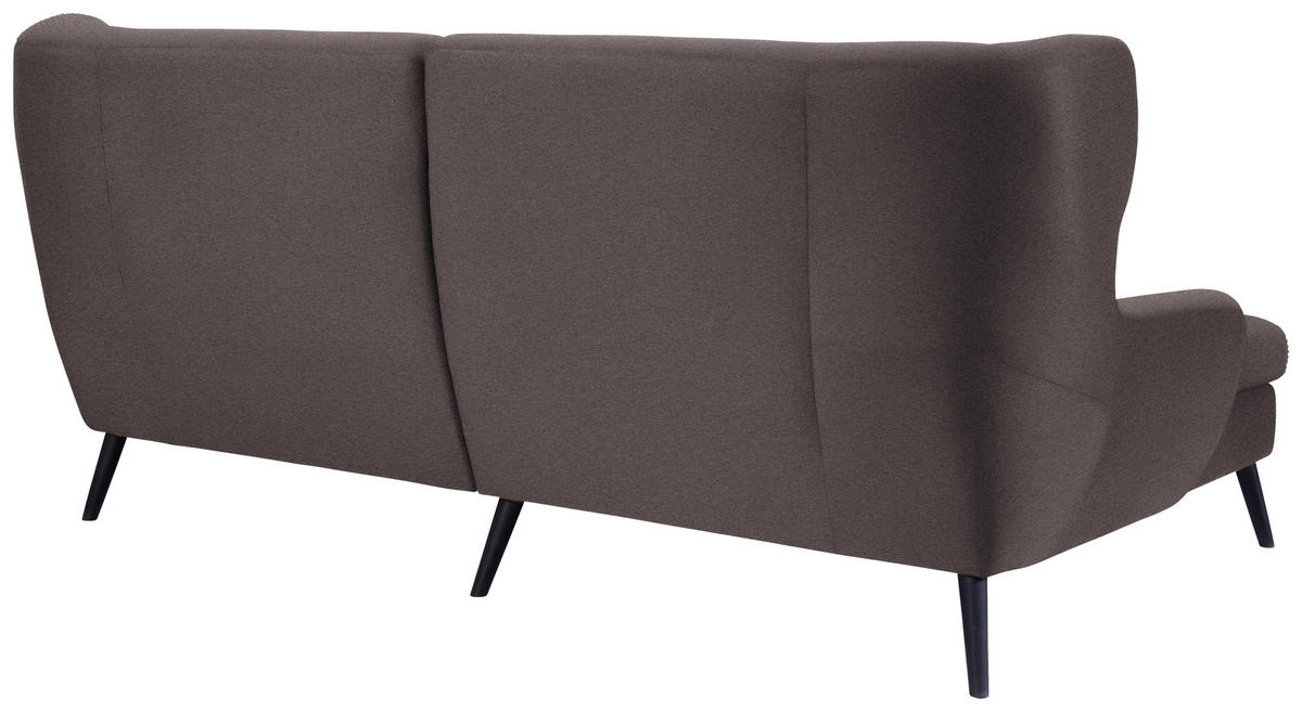 ECKSOFA in Mikrofaser Braun  - Schwarz/Braun, Design, Holz/Textil (165/237cm) - Stylife