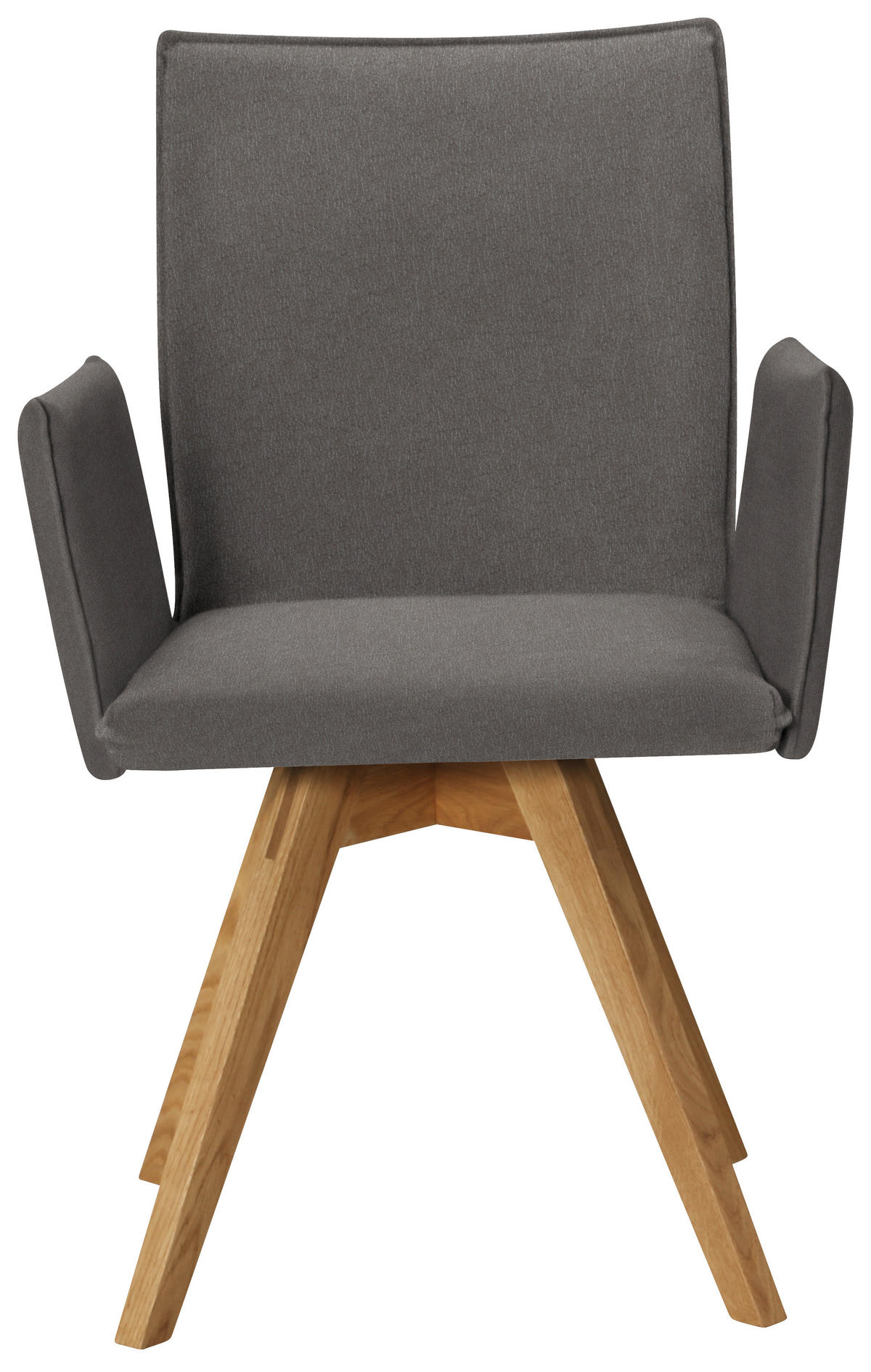 ARMLEHNSTUHL  in Lederlook  - Eichefarben/Dunkelgrau, Konventionell, Holz/Textil (60/91/61cm) - Moderano