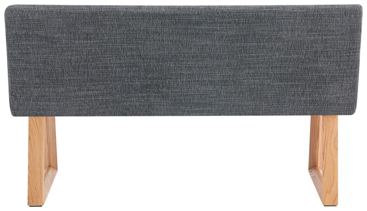 SITZBANK 140/82/61 cm Leinenoptik Eichefarben, Dunkelgrau Eiche massiv  - Eichefarben/Dunkelgrau, MODERN, Holz/Textil (140/82/61cm) - Livetastic