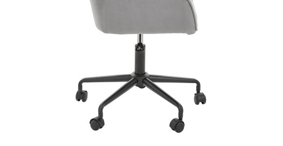 DREHSTUHL in Samt Schwarz, Dunkelgrau - Dunkelgrau/Schwarz, Trend, Kunststoff/Textil (59/92/58,5cm) - Carryhome