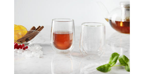 TEEGLAS 2-teilig - Klar, Design, Glas (8/11cm) - Novel