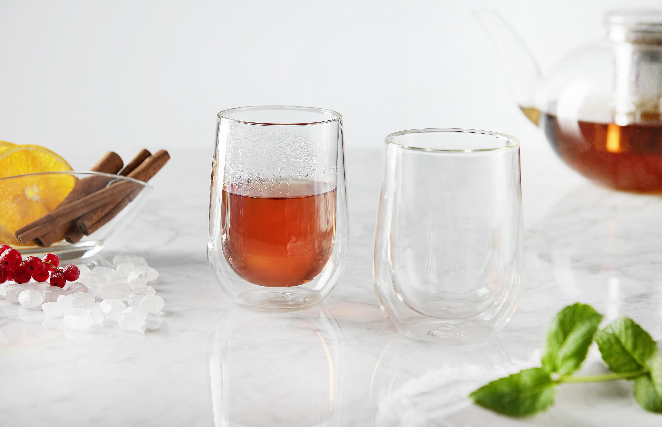 TEEGLAS  2-teilig  - Klar, Design, Glas (8/11cm) - Novel