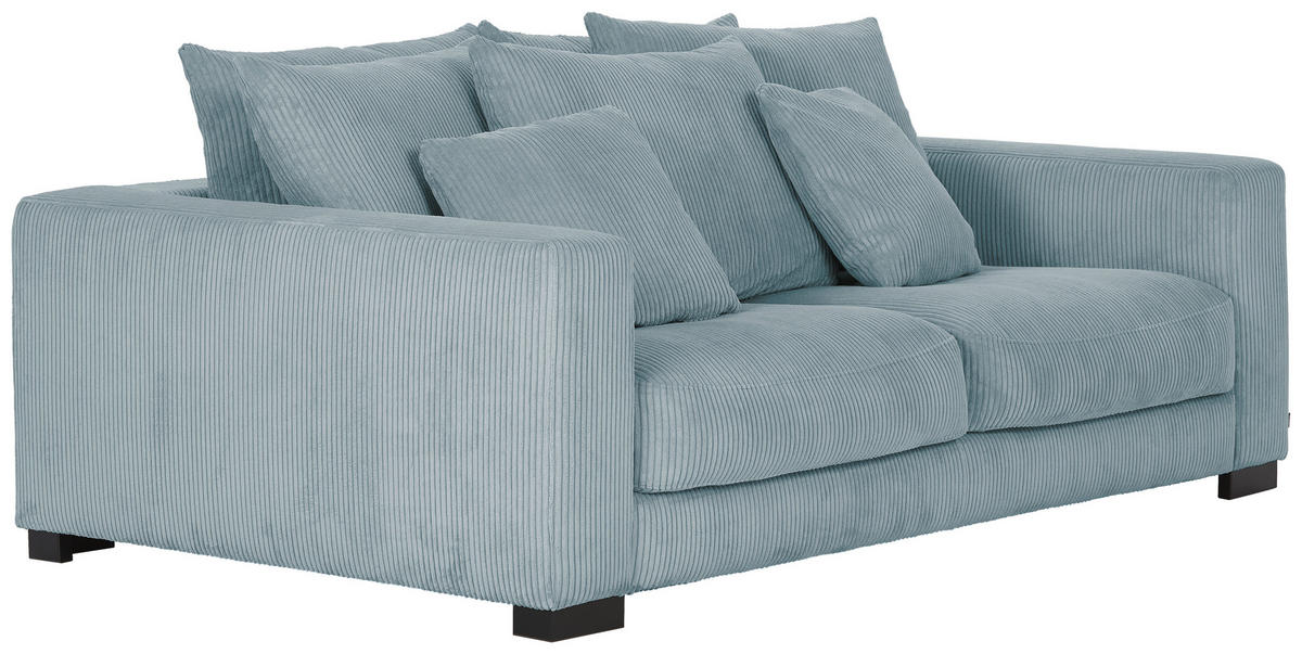 2,5-SITZER in Cord Mintgrün  - Schwarz/Mintgrün, Konventionell, Holz/Textil (203/83/126cm) - Hom`in