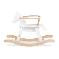 SCHAUKELPFERD - Weiß Hochglanz/Naturfarben, Basics, Holz (86/31/58cm) - Pinolino