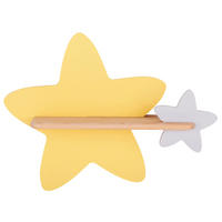 VÄGGLAMPA FÖR BARN Star 40/12/31 cm   - grå/guldfärgad, Basics, metall/trämaterial (40/12/31cm)
