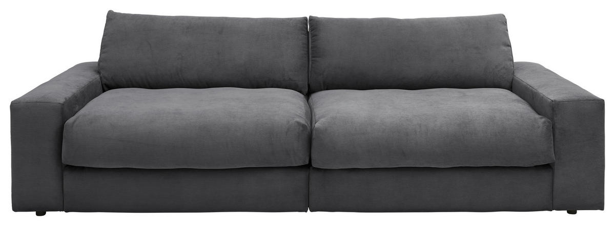 3-SITZER-SOFA KAMIL Cord Anthrazit  - Anthrazit/Schwarz, MODERN, Textil (298/95/122cm) - Livetastic