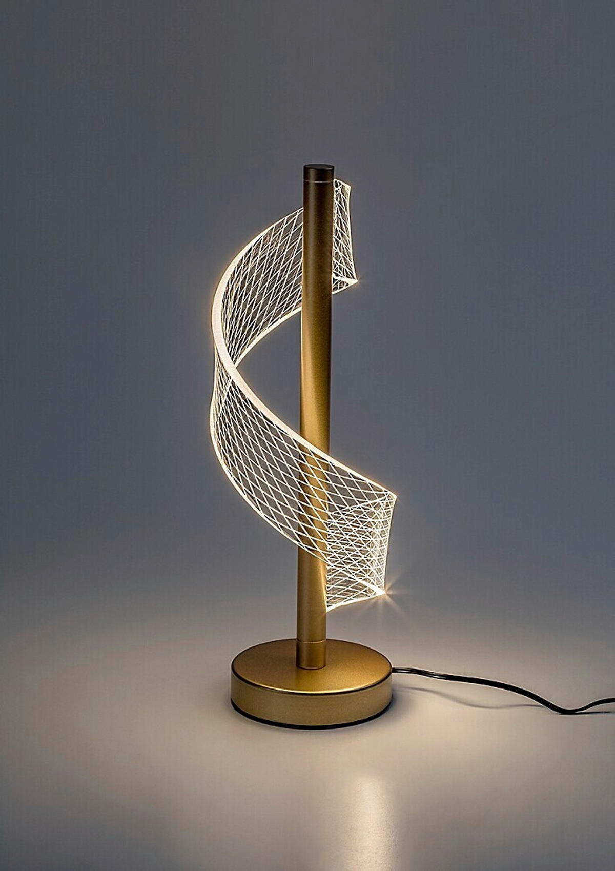 STONA LED LAMPA Zofrael  - prozirna/zlatna, Dizajnerski, metal/plastika (13/33.5cm)