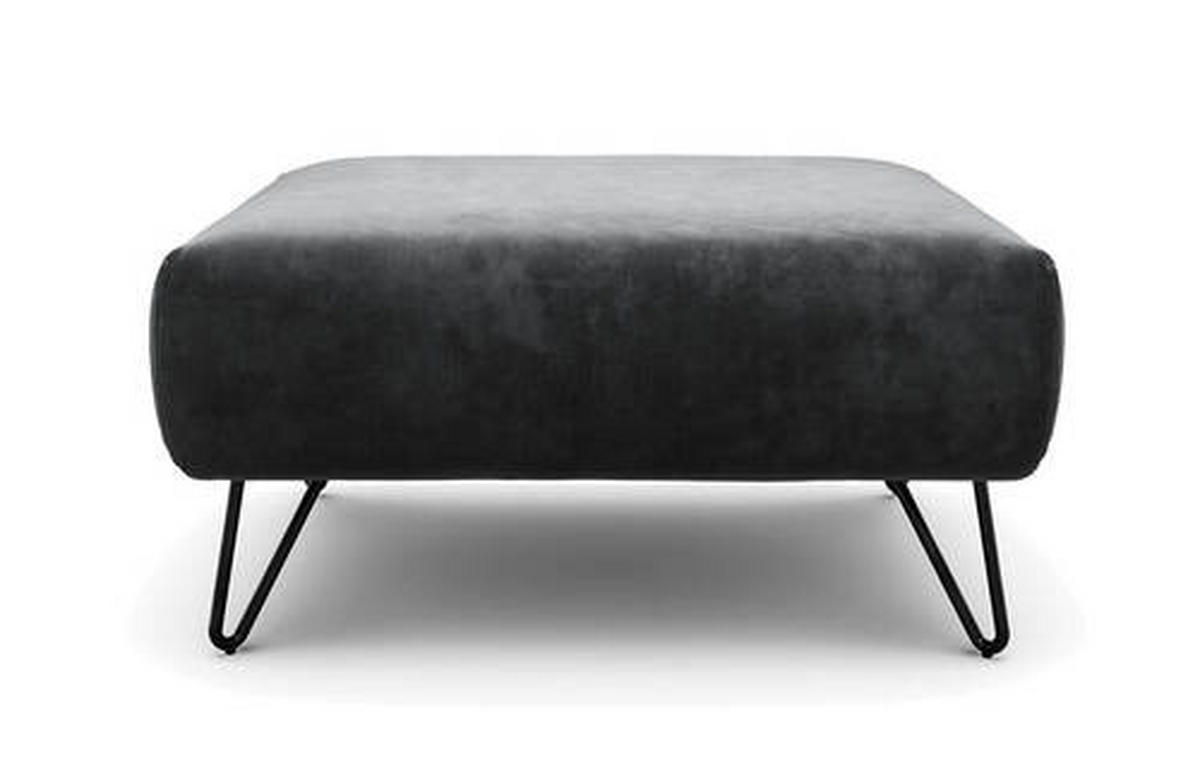 HOCKER in Textil Anthrazit  - Anthrazit/Schwarz, Design, Textil/Metall (90/70/46cm) - SENSOO