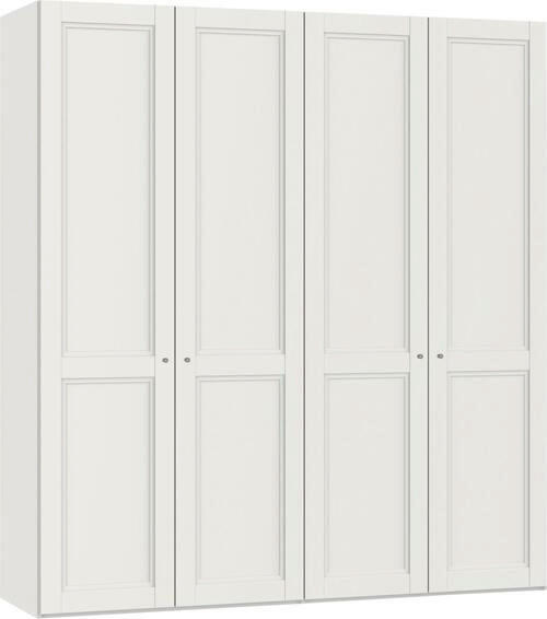 DREHTÜRENSCHRANK 203/220/59 cm 4-türig Weiß  - Silberfarben/Weiß, Design, Holzwerkstoff/Metall (203/220/59cm) - Jutzler