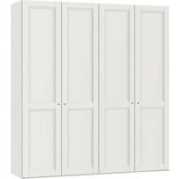 DREHTÜRENSCHRANK  in Weiß  - Silberfarben/Weiß, Design, Holzwerkstoff/Metall (203/220/59cm) - Jutzler