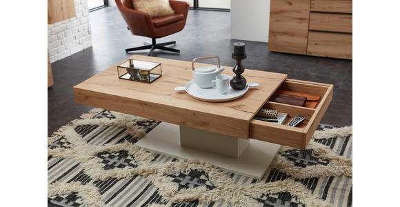 COUCHTISCH in Holzwerkstoff 125/75/46 cm - Schieferfarben/Eichefarben, MODERN, Holzwerkstoff (125/75/46cm) - Hom`in