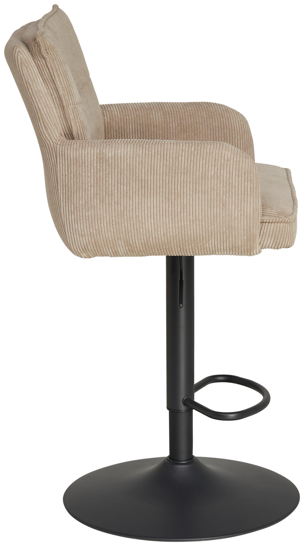 BARHOCKER in Metall, Textil Grau, Schwarz  - Schwarz/Grau, KONVENTIONELL, Textil/Metall (57/100-121/57cm) - MID.YOU