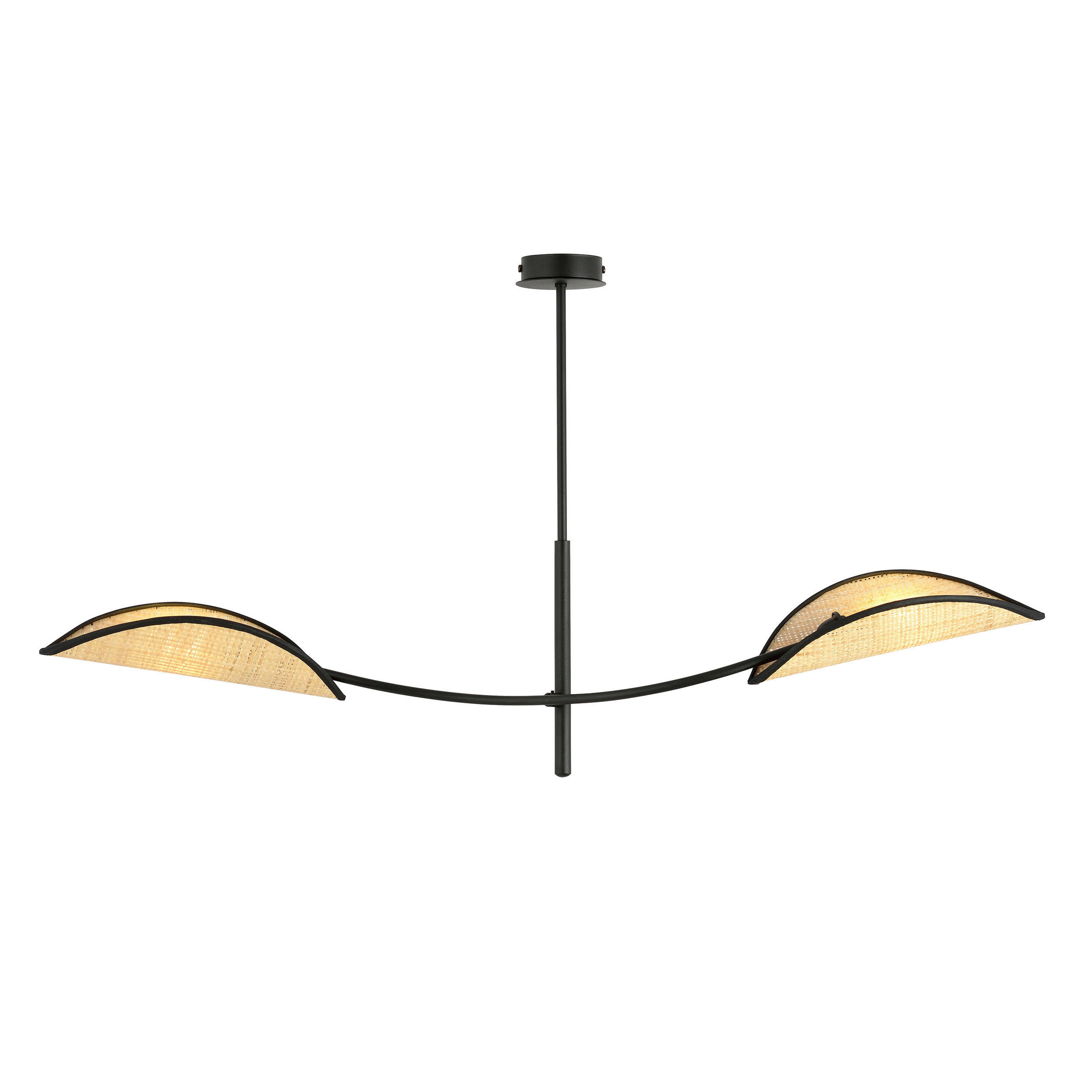 XXXLutz Deckenleuchte Lotus Schwarz, Hellbraun 18x54x105 cm