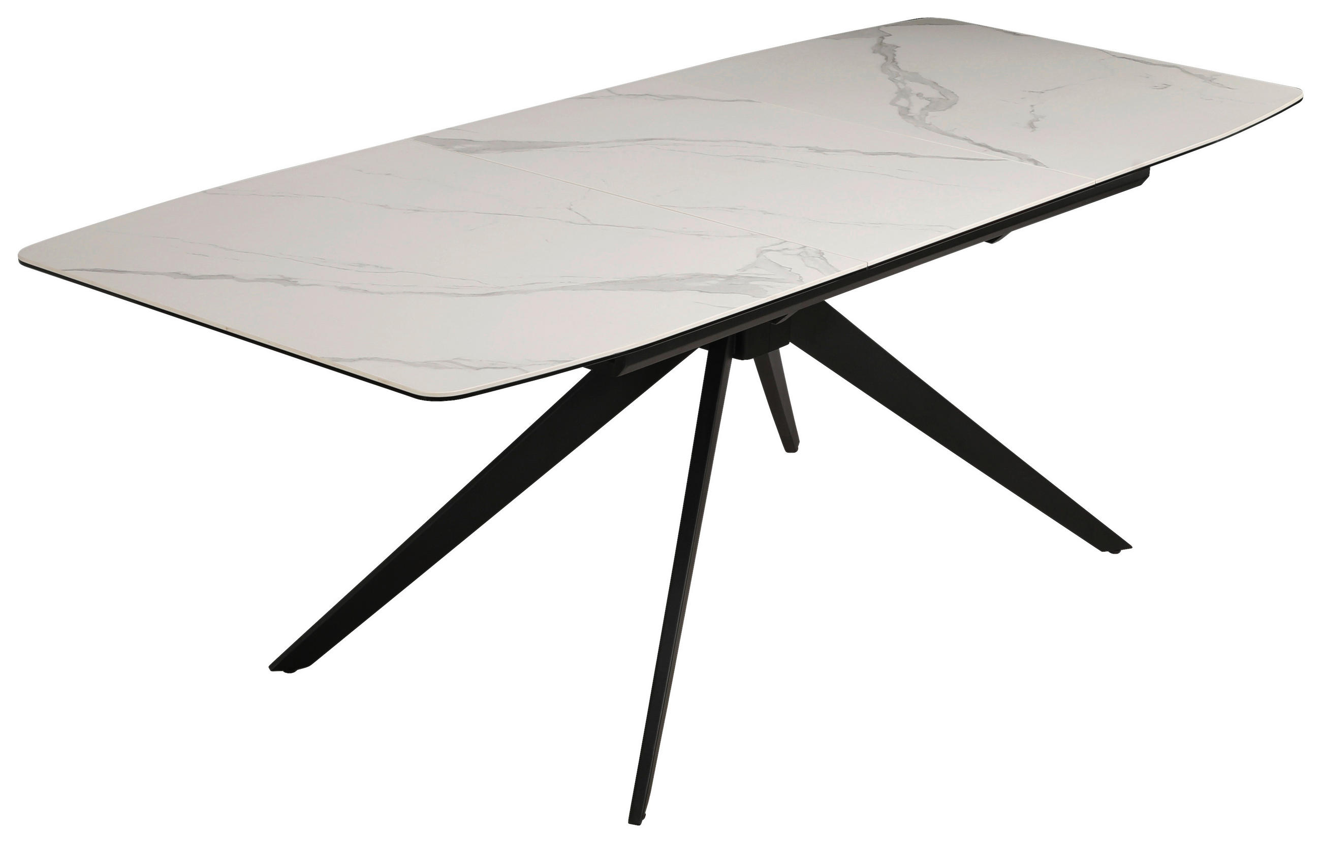 JEDILNA MIZA, črna, bela  - črna/bela, Design, kovina/keramika (160-220/90/76cm) - Hom`in