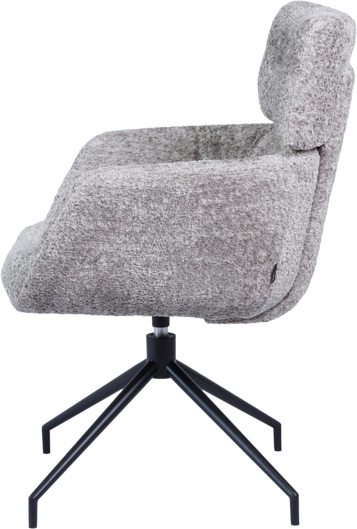 ARMLEHNSTUHL  Wippfunktion, Sitzfläche 360° drehbar Webstoff  Schwarz, Taupe  - Taupe/Schwarz, Design, Textil/Metall (62/92/66cm) - Dieter Knoll