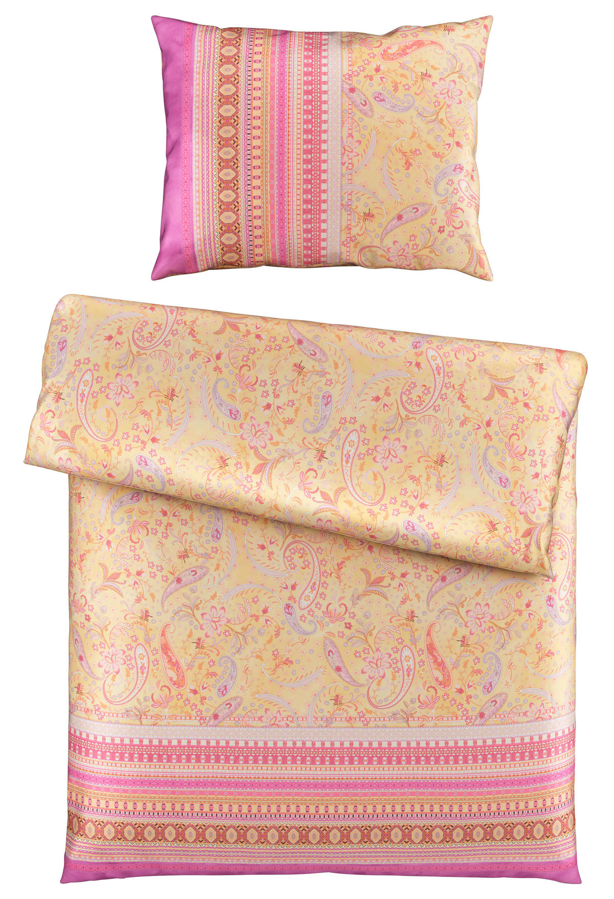 BETTWÄSCHE Makosatin 140/200 cm  - Gelb, KONVENTIONELL, Textil (140/200cm) - Bassetti