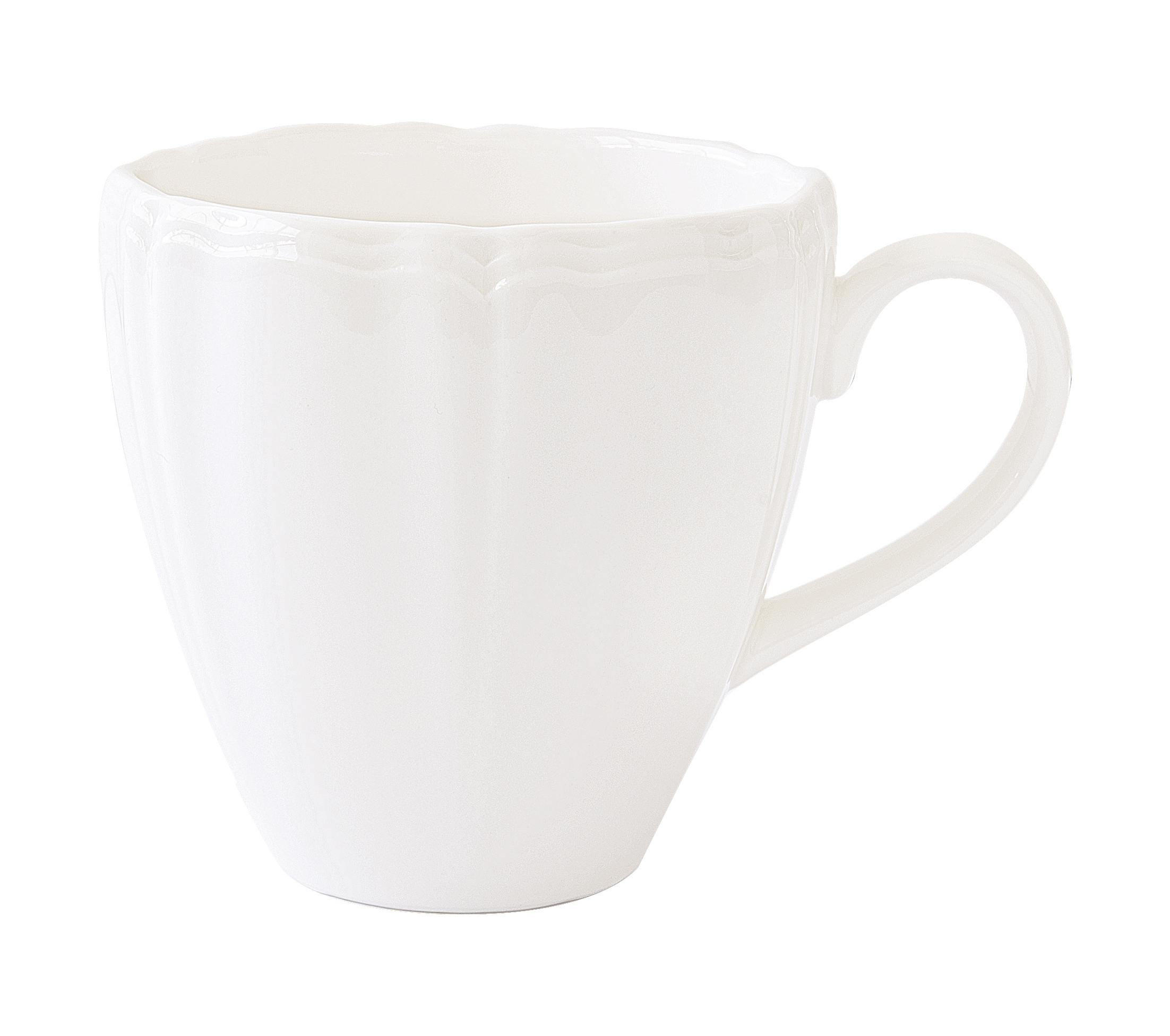 VELIKA ŠALICA ZA KAVU     Perle   - bijela, Basics, keramika (13/9.5/9.5cm)