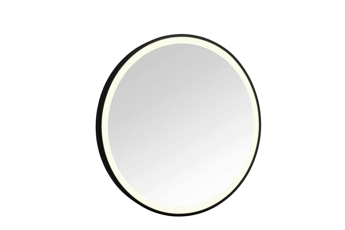 LEUCHTSPIEGEL 60/60/4 cm  - Schwarz, Trend, Glas/Metall (60/60/4cm) - Boxxx