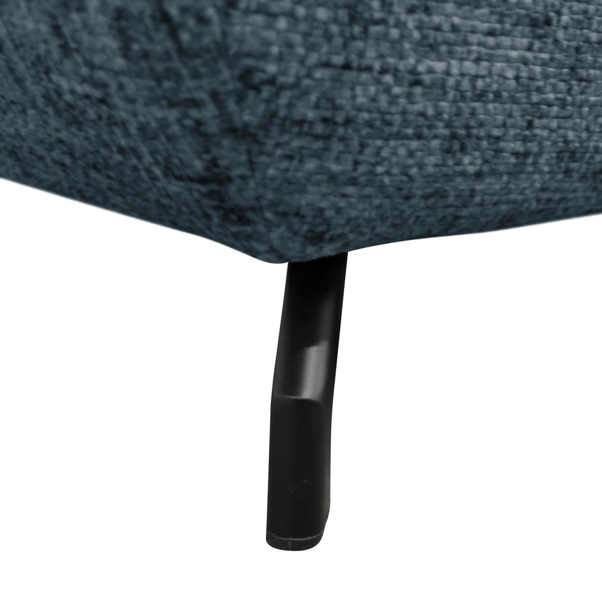 ECKSOFA Blau Struktur, Plüsch  - Blau/Schwarz, Design, Textil/Metall (274/201cm) - MID.YOU