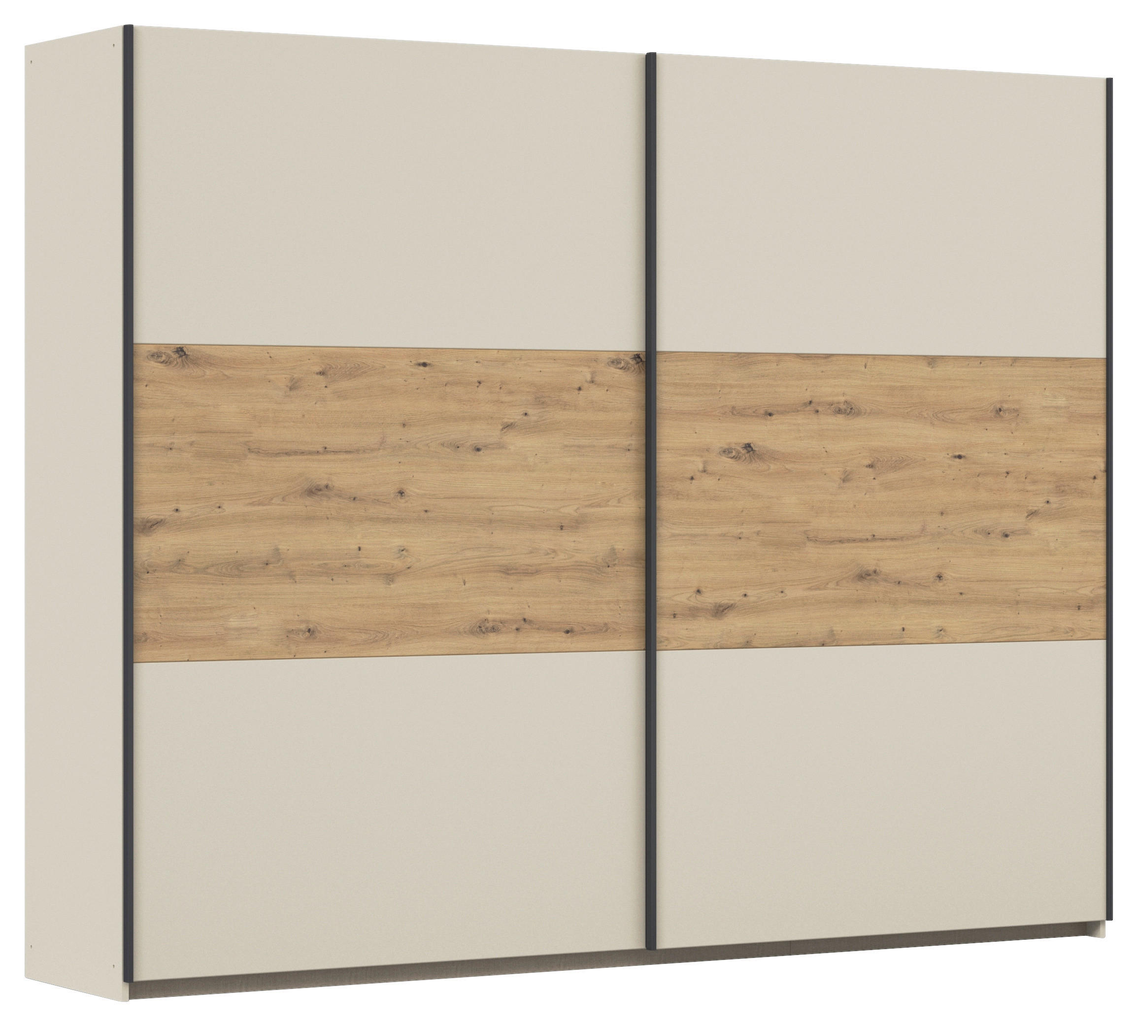 SCHWEBETÜRENSCHRANK 261/210/59 cm 2-türig Champagner, Eiche Artisan  - Champagner/Eiche Artisan, MODERN, Holzwerkstoff/Metall (261/210/59cm) - Rauch Möbel