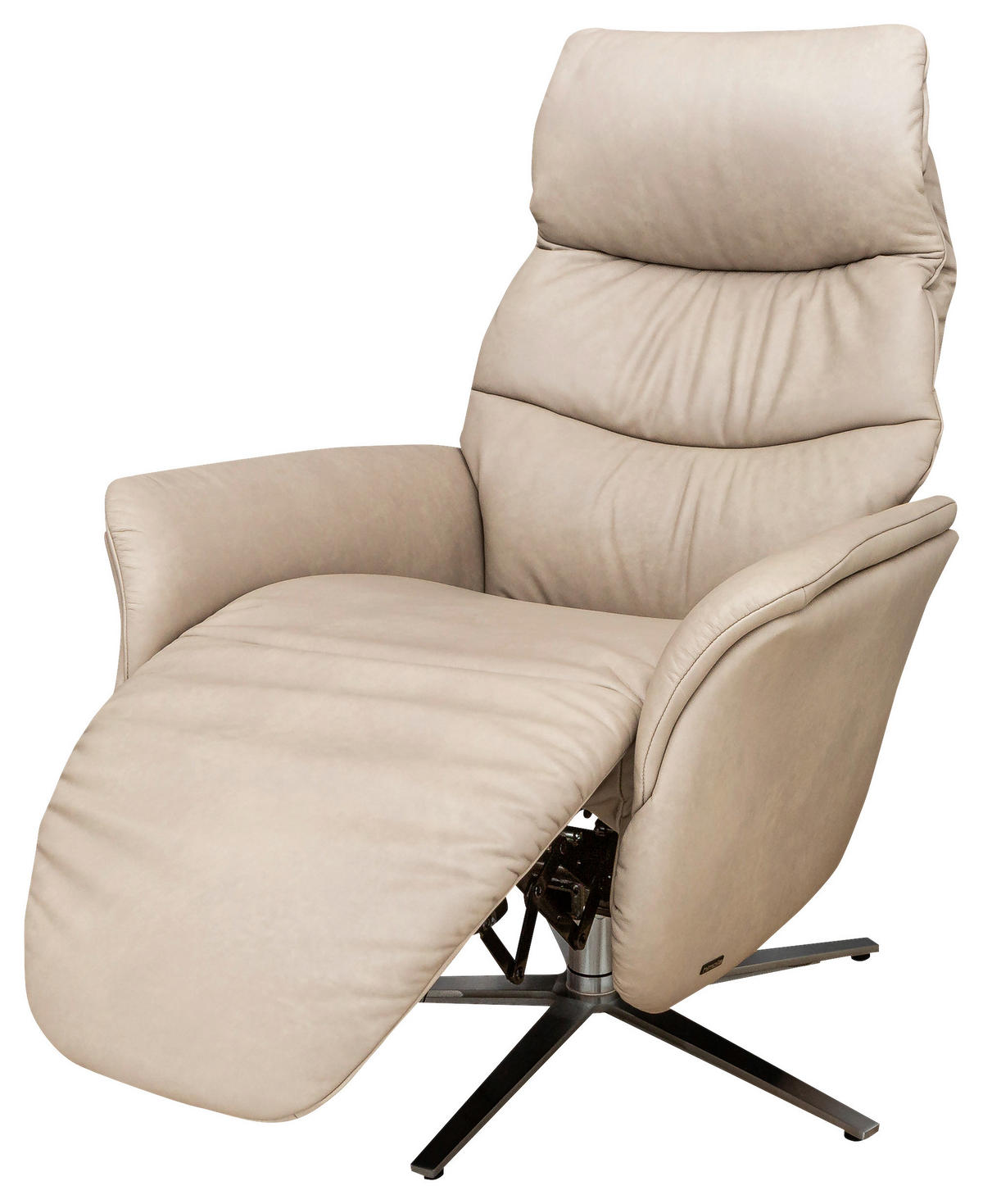 RELAX FOTEL - bézs/ezüstszínű, Modern, bőr/fém (74/117/88cm) - Himolla