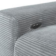 ECKSOFA Hellgrau Cord  - Hellgrau/Schwarz, KONVENTIONELL, Textil/Metall (295/165cm) - Carryhome