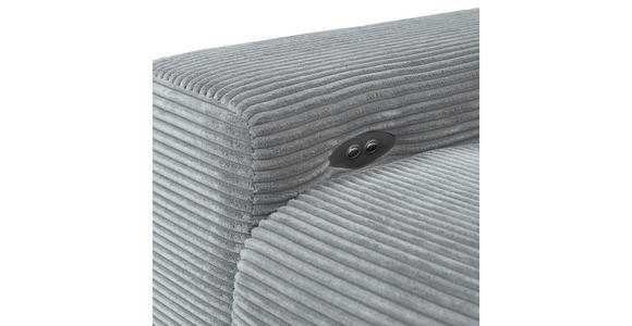 ECKSOFA Hellgrau Cord  - Hellgrau/Schwarz, KONVENTIONELL, Textil/Metall (295/165cm) - Carryhome