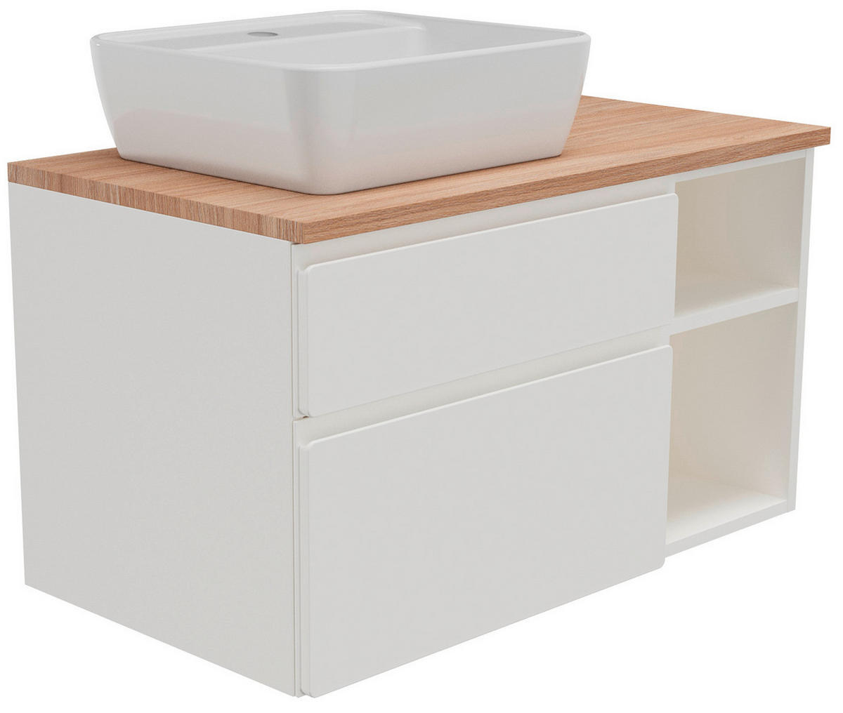 WASCHBECKENUNTERSCHRANK 90/51/47 cm  - Eichefarben/Weiß, MODERN, Holzwerkstoff (90/51/47cm) - Welnova