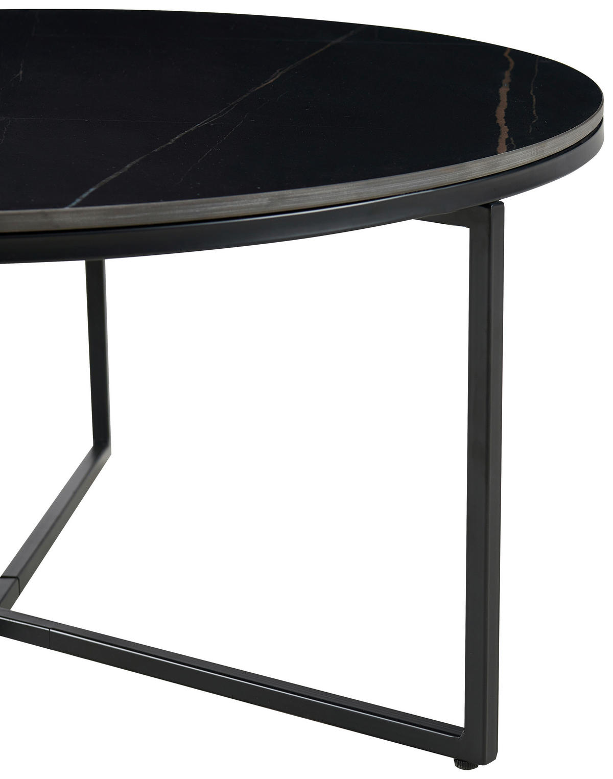 COUCHTISCH 80/80/37 cm rund Schwarz  - Schwarz, Design, Keramik/Metall (80/80/37cm) - Livetastic