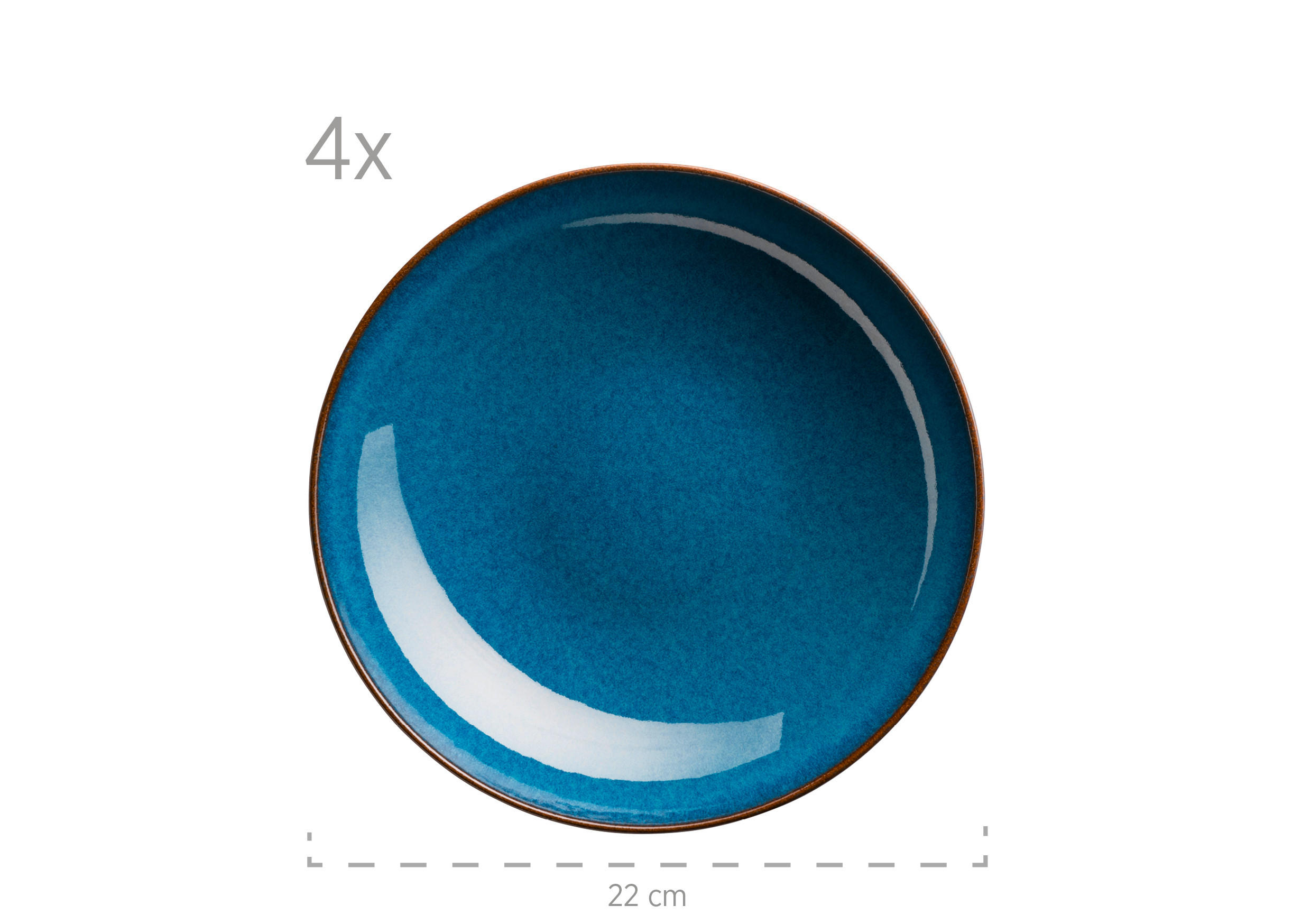 TELLERSET  - Blau, Basics, Keramik - Mäser