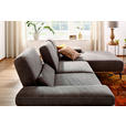ECKSOFA in Mikrofaser Dunkelgrau  176/298 cm  - Dunkelgrau/Beige, Design, Textil/Metall (176/298cm) - Valnatura
