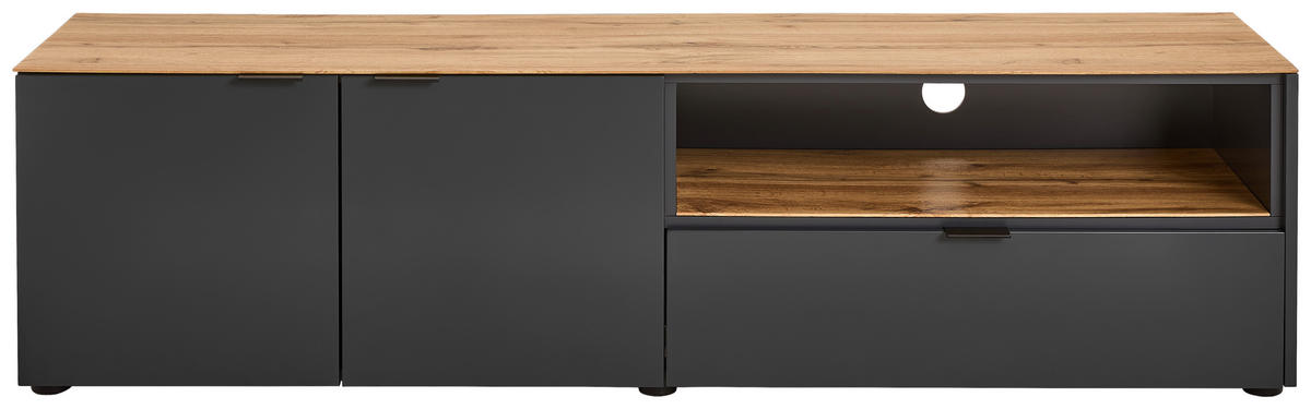 TV-BÄNK  i 160/42/42 cm  - svart/antracit, Lifestyle, metall/trämaterial (160/42/42cm) - Novel