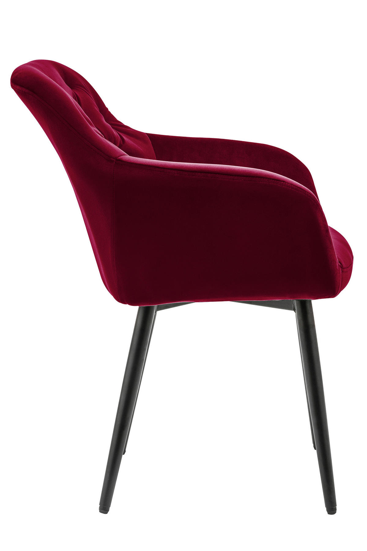 ARMLEHNSTUHL  in Samt  - Rot/Schwarz, MODERN, Textil/Metall (61/85/45cm) - Livetastic