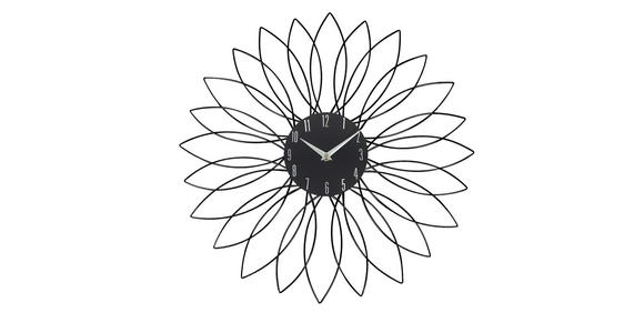 WANDUHR Schwarz  - Schwarz, Trend, Kunststoff/Metall (50cm) - Ambia Home