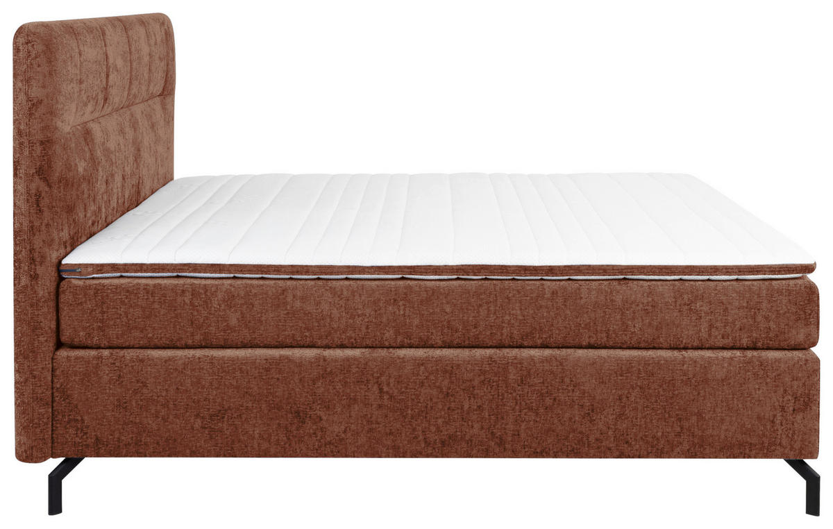 BOXSPRINGBETT 180/200 cm  in Rotbraun  - Rotbraun/Schwarz, Design, Textil/Metall (180/200cm) - Esposa