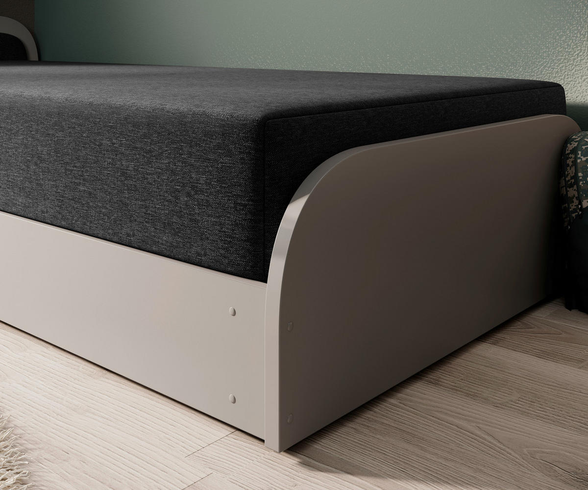 BETT 80/190 cm  in Graphitfarben  - Hellgrau/Schwarz, MODERN, Holz/Kunststoff (80/190cm) - MID.YOU