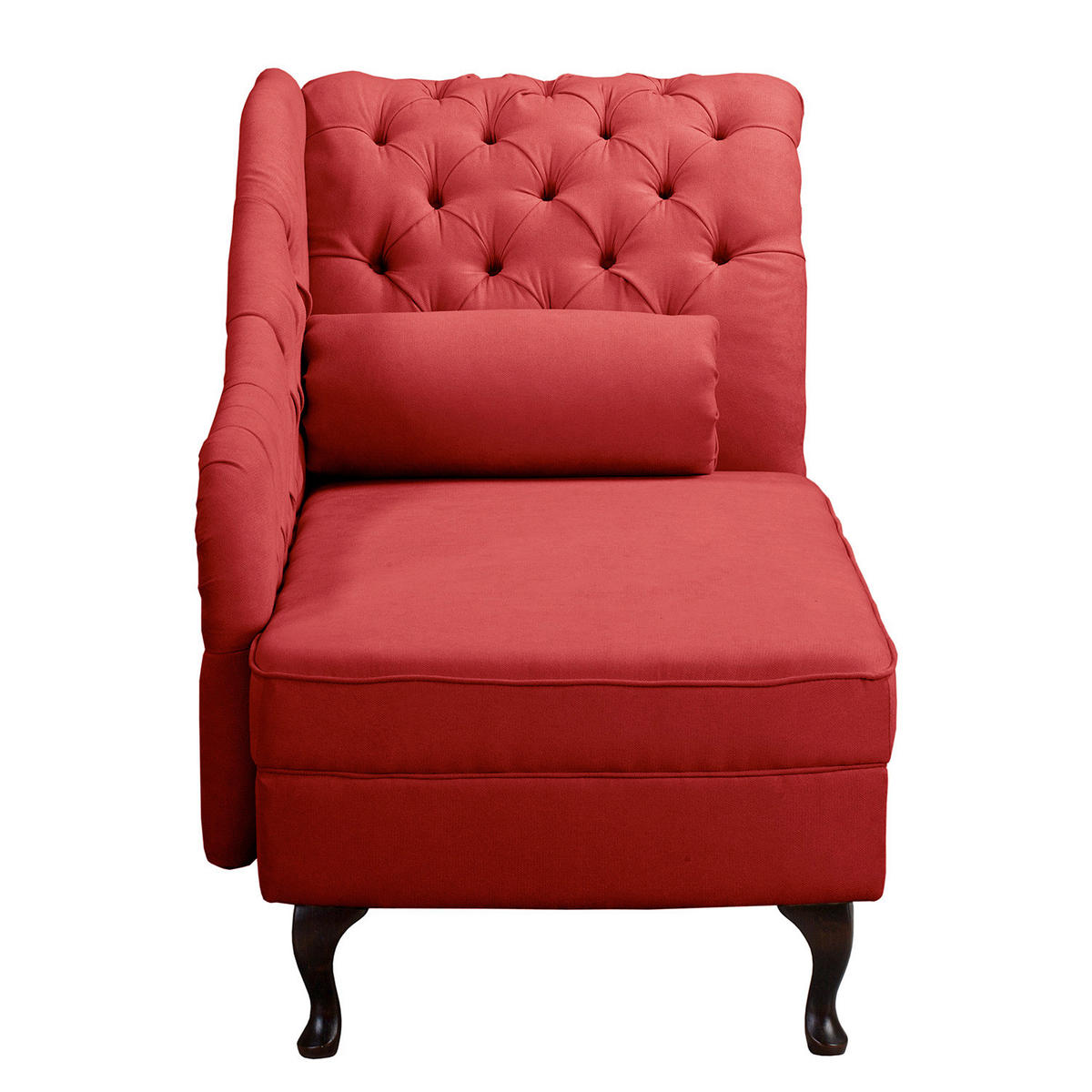 RÉCAMIERE Pako in Mikrofaser Rot  - Rot/Braun, Design, Holz/Textil (185/93/75cm) - Livetastic