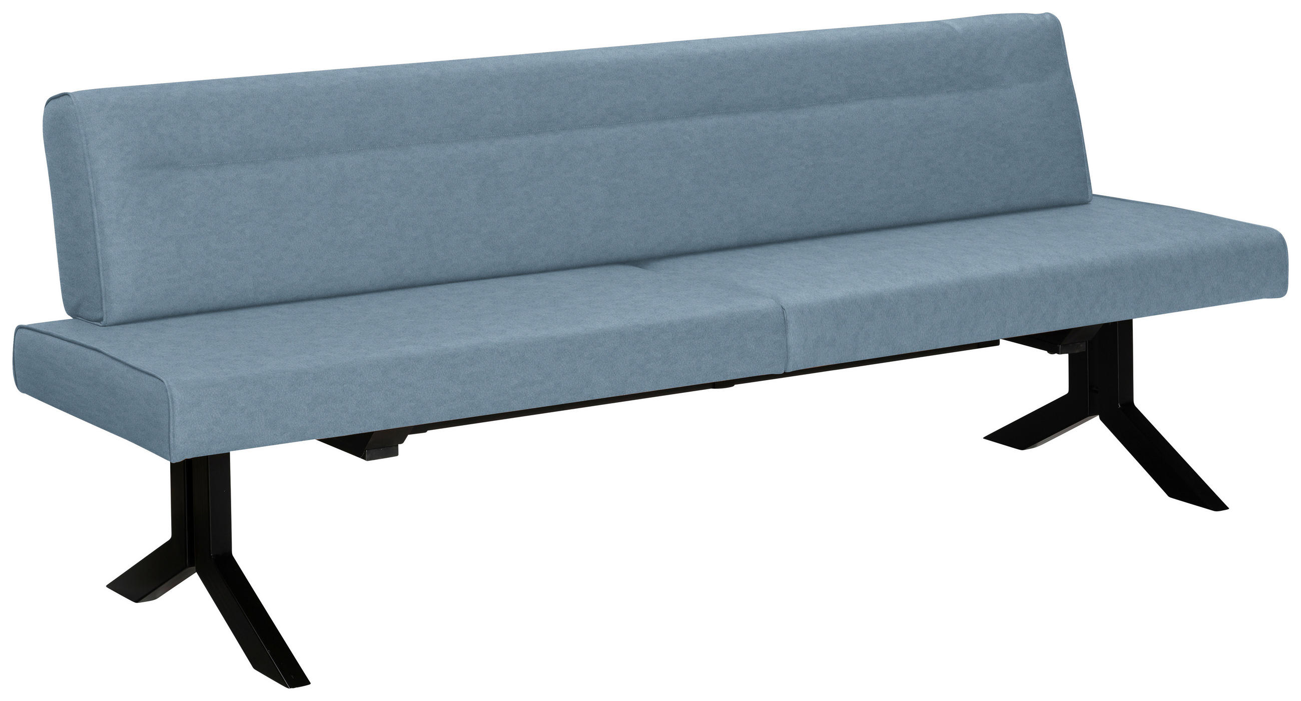 SITZBANK in Metall, Textil Hellblau  - Schwarz/Hellblau, Konventionell, Textil/Metall (220/87/70cm) - Moderano
