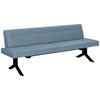 SITZBANK in Metall, Textil Hellblau  - Schwarz/Hellblau, Konventionell, Textil/Metall (220/87/70cm) - Moderano