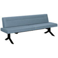 SITZBANK in Metall, Textil Hellblau  - Schwarz/Hellblau, Konventionell, Textil/Metall (220/87/70cm) - Moderano