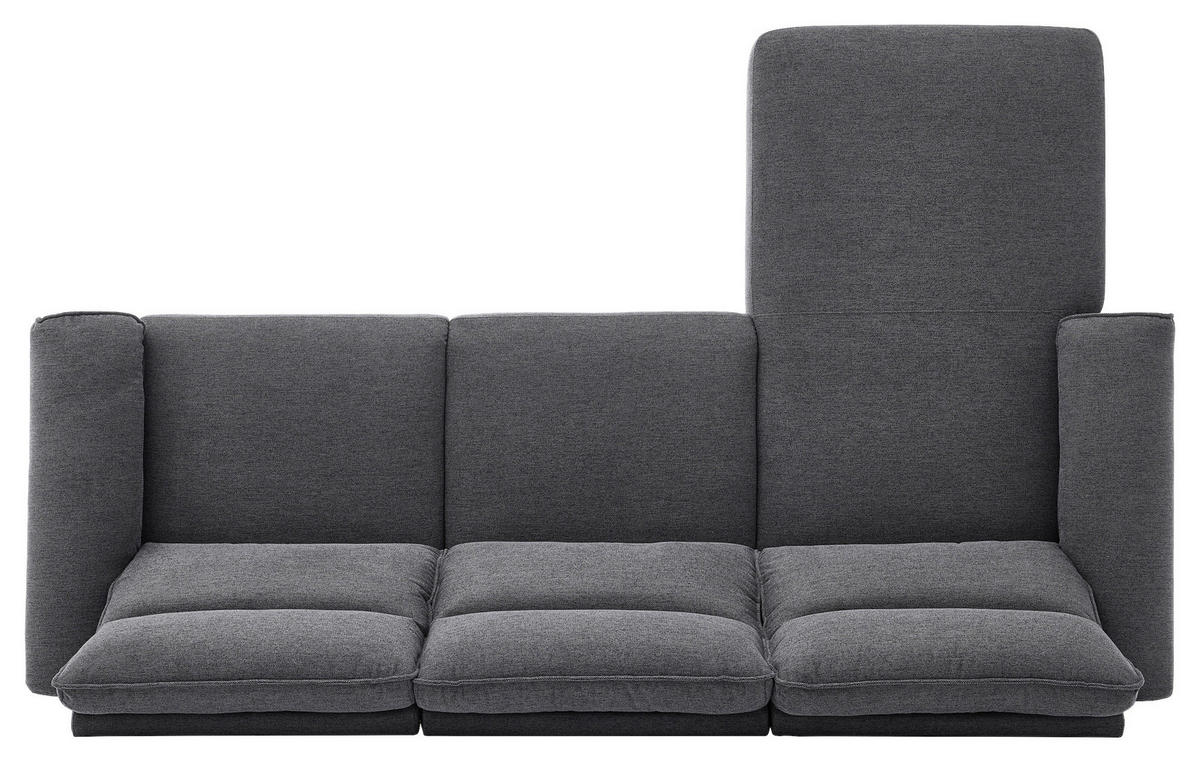 ECKSOFA Dunkelgrau Webstoff  - Chromfarben/Dunkelgrau, Design, Textil/Metall (168/272cm) - Carryhome
