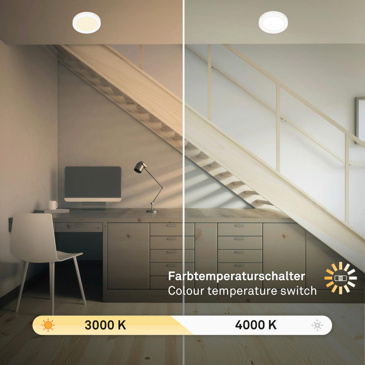 LED PANEL - bela, Osnovno, plastika (14/1,7cm)