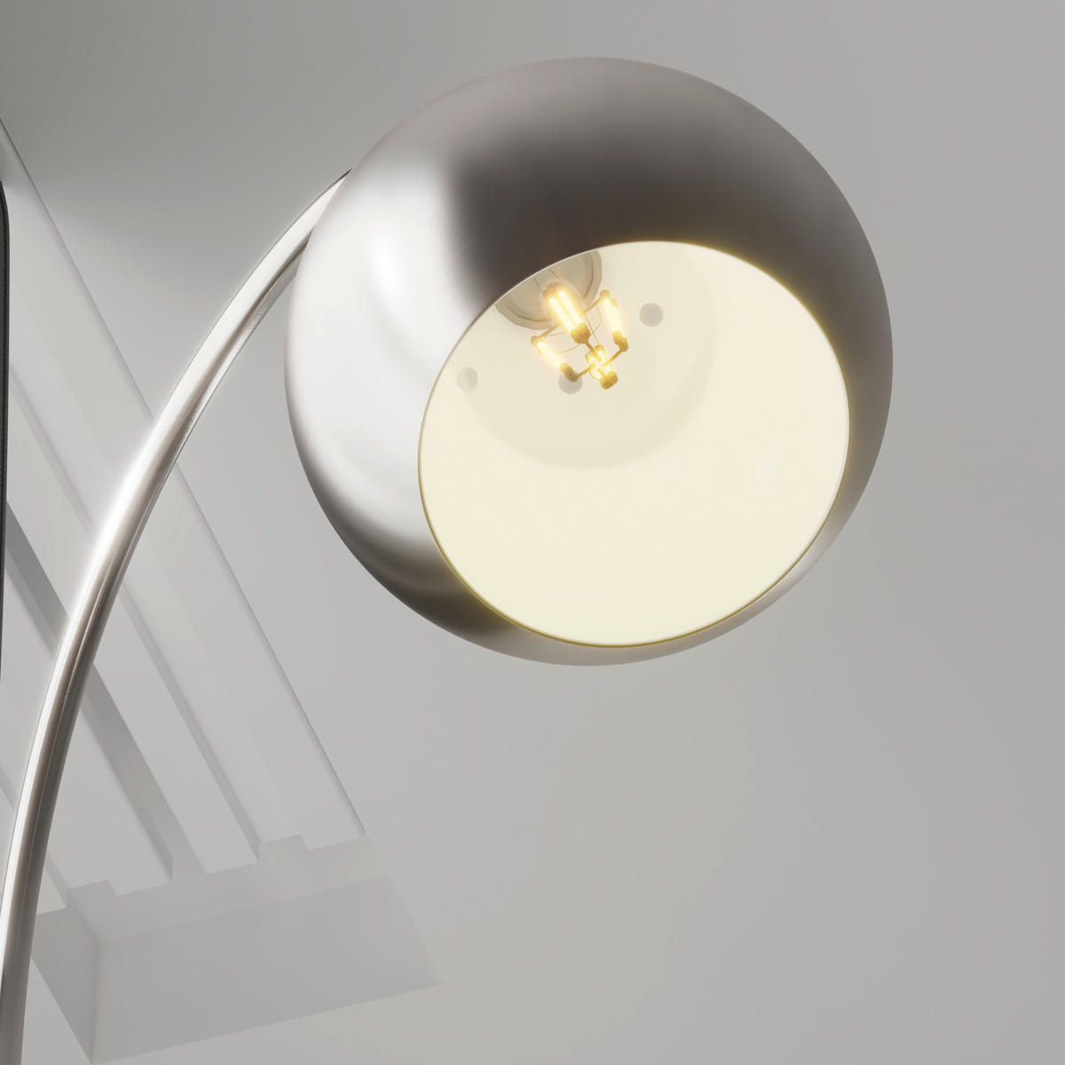 STEHLEUCHTE 46/25/150 cm    - Weiß/Nickelfarben, Basics, Kunststoff/Metall (46/25/150cm)