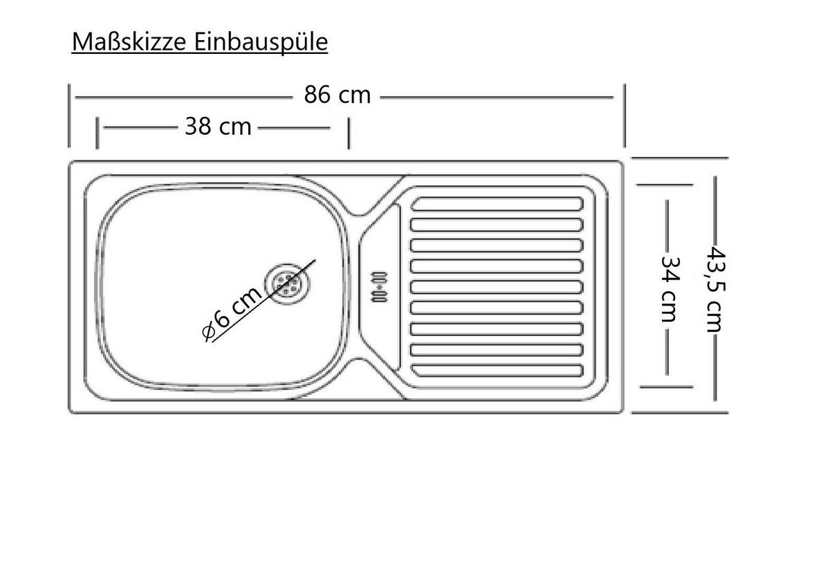 KÜCHENBLOCK 300 cm   in Graphitfarben, Eiche Wotan  - Eiche Wotan/Graphitfarben, Design, Holzwerkstoff (300cm) - Held
