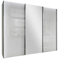 FÜGGESZTETT TOLÓAJTÓS SZEKRÉN szürke, fehér  - krómszínű/fehér, Konventionell, faalapú anyag/üveg (250/217/67cm) - Dieter Knoll