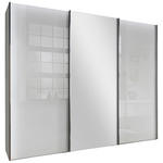 SCHWEBETÜRENSCHRANK 250/236/67 cm 3-türig Grau, Weiß  - Chromfarben/Weiß, KONVENTIONELL, Glas/Holzwerkstoff (250/236/67cm) - Dieter Knoll