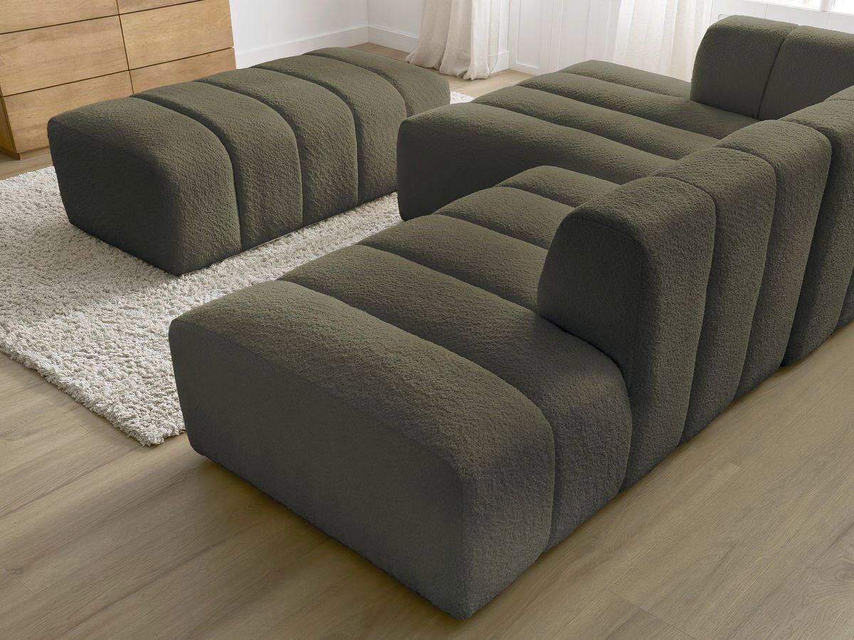 ECKSOFA  ANNECY Grün Bouclé  - Schwarz/Grün, MODERN, Kunststoff/Textil (170/262cm)