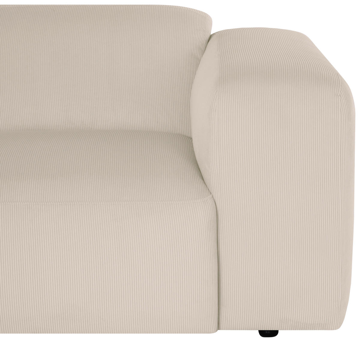 ECKSOFA HANNAH Beige Cord  - Beige/Schwarz, Design, Kunststoff/Textil (170/252cm) - MID.YOU